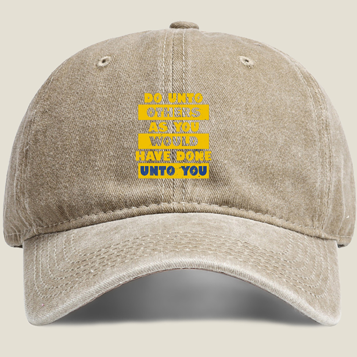 Golden Rule: Do Unto Others as You Would Have Done Unto You - Washed Denim - Baseball Cap