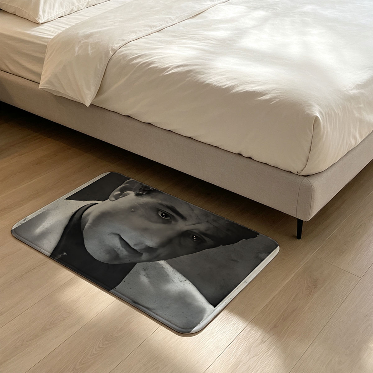 Classic Portrait of a Distinguished Man in a Suit - Flannel floor mat