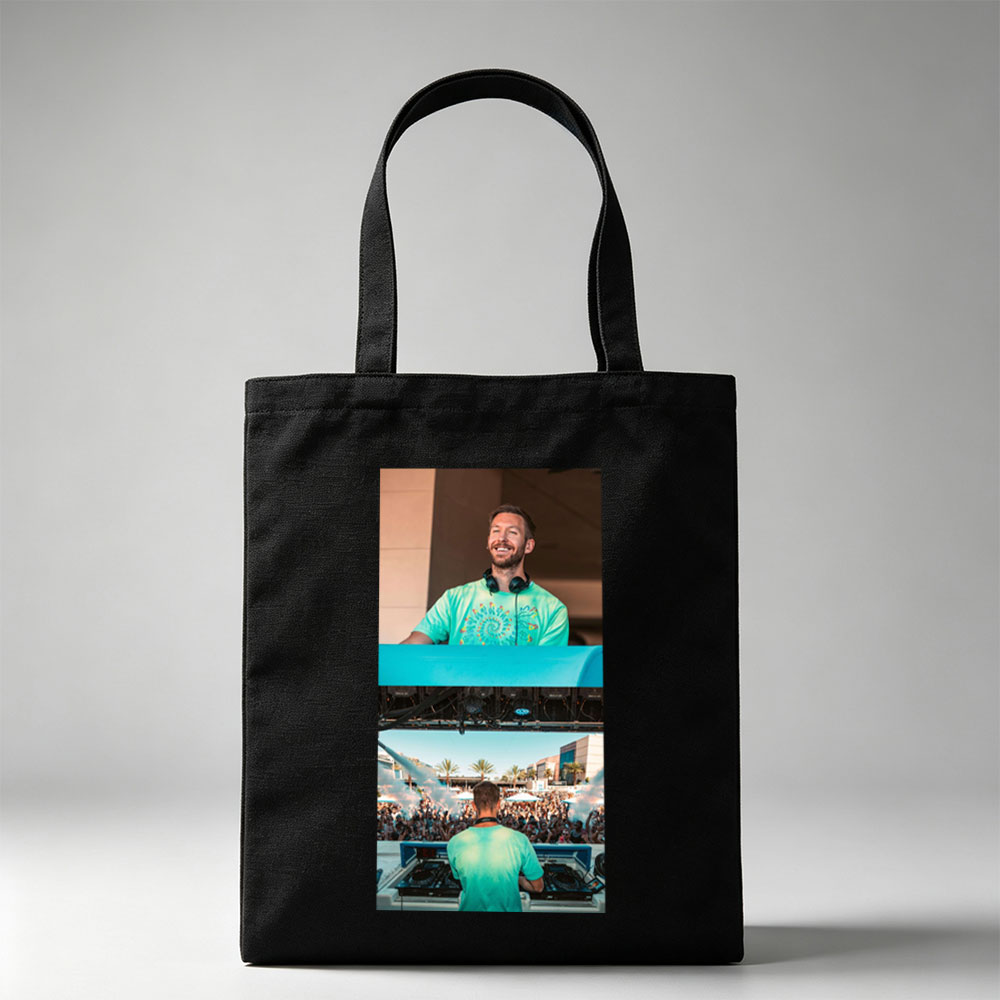 Dimitri Vegas & Like Mike Live Performance at Festival with Crowd and DJ Setup - Canvas tote bags