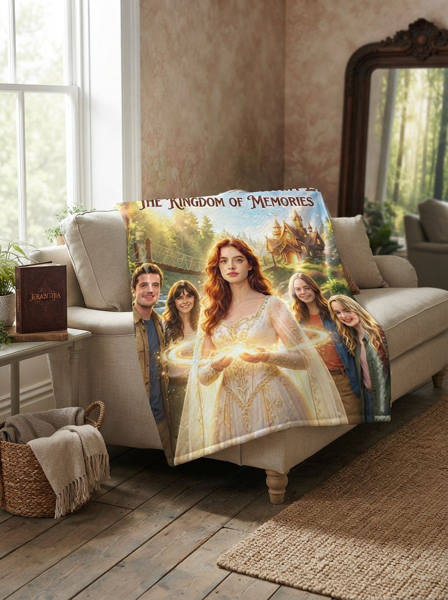 Custom Photo Flannel Blanket Personalized Fantasy Character Portrait Ultra Soft Plush Fleece Throw Blanket for Bed Sofa