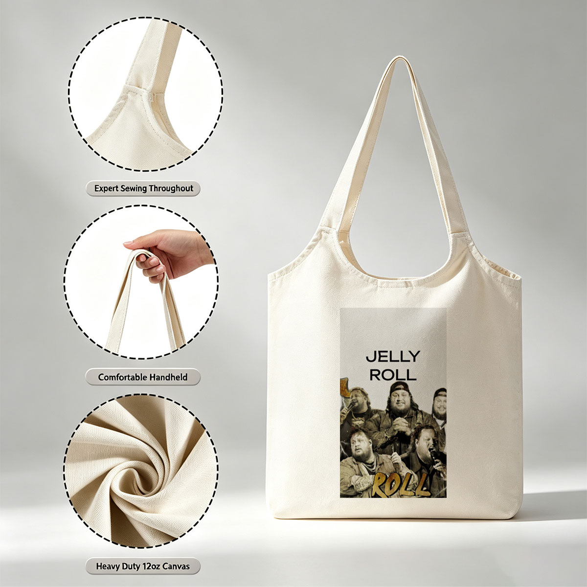 Jelly Roll Band Performing Live with Microphones and Dynamic Energy - Canvas shoulder bags/