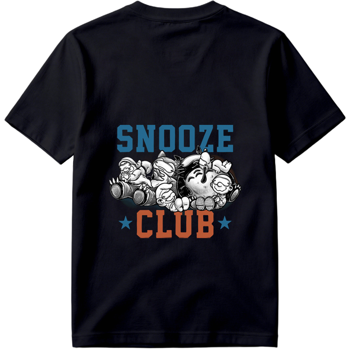 Snooze Club: Mickey, Minnie, Donald, Goofy, and Pluto Sleeping Together - Tee