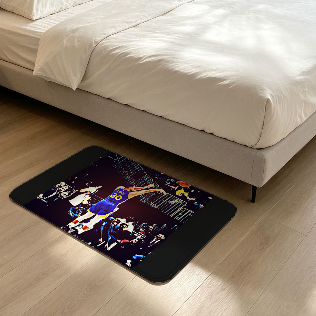 Stephen Curry #30 Shooting Three-Pointer in NBA Game - Flannel floor mat