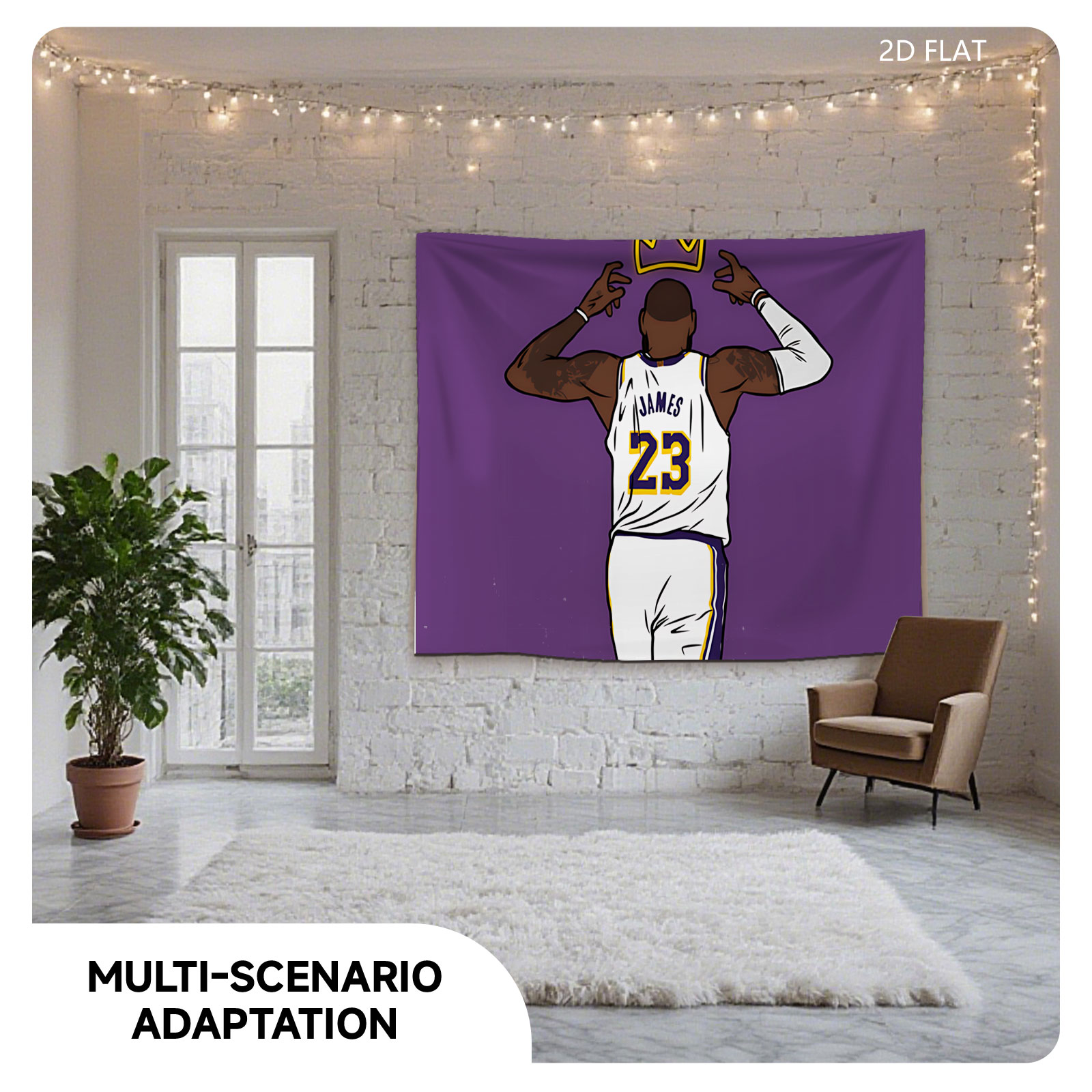 LeBron James #23 Lakers Crowned King - Tapestry
