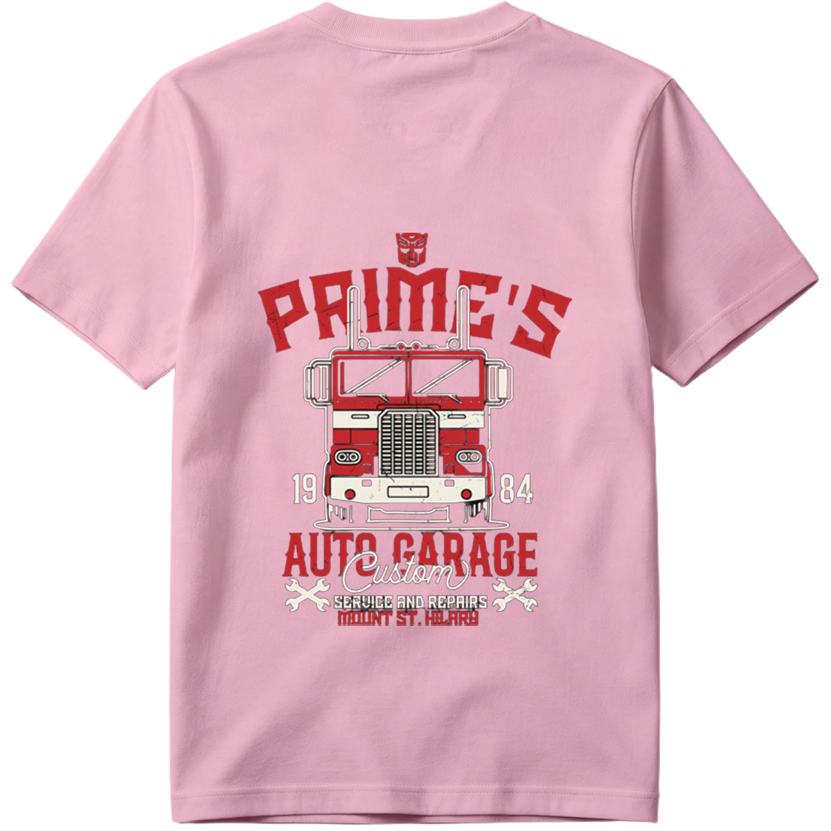 Transformers Optimus Prime Auto Garage T-Shirt Design - Tee