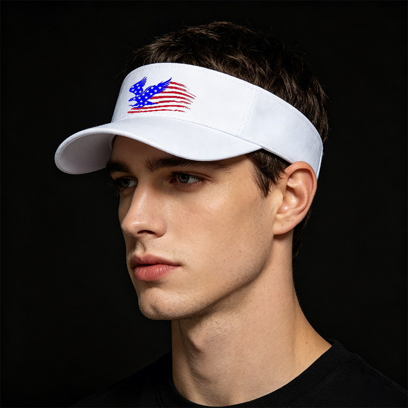 Unisex Classic Mesh Hat with American Eagle Flag Print - Lightweight Breathable Sun Cap for Outdoor Activities, Perfect for Men and Women Seeking Patriotic Style in Sports, Beach, Camping, and Casual Wear