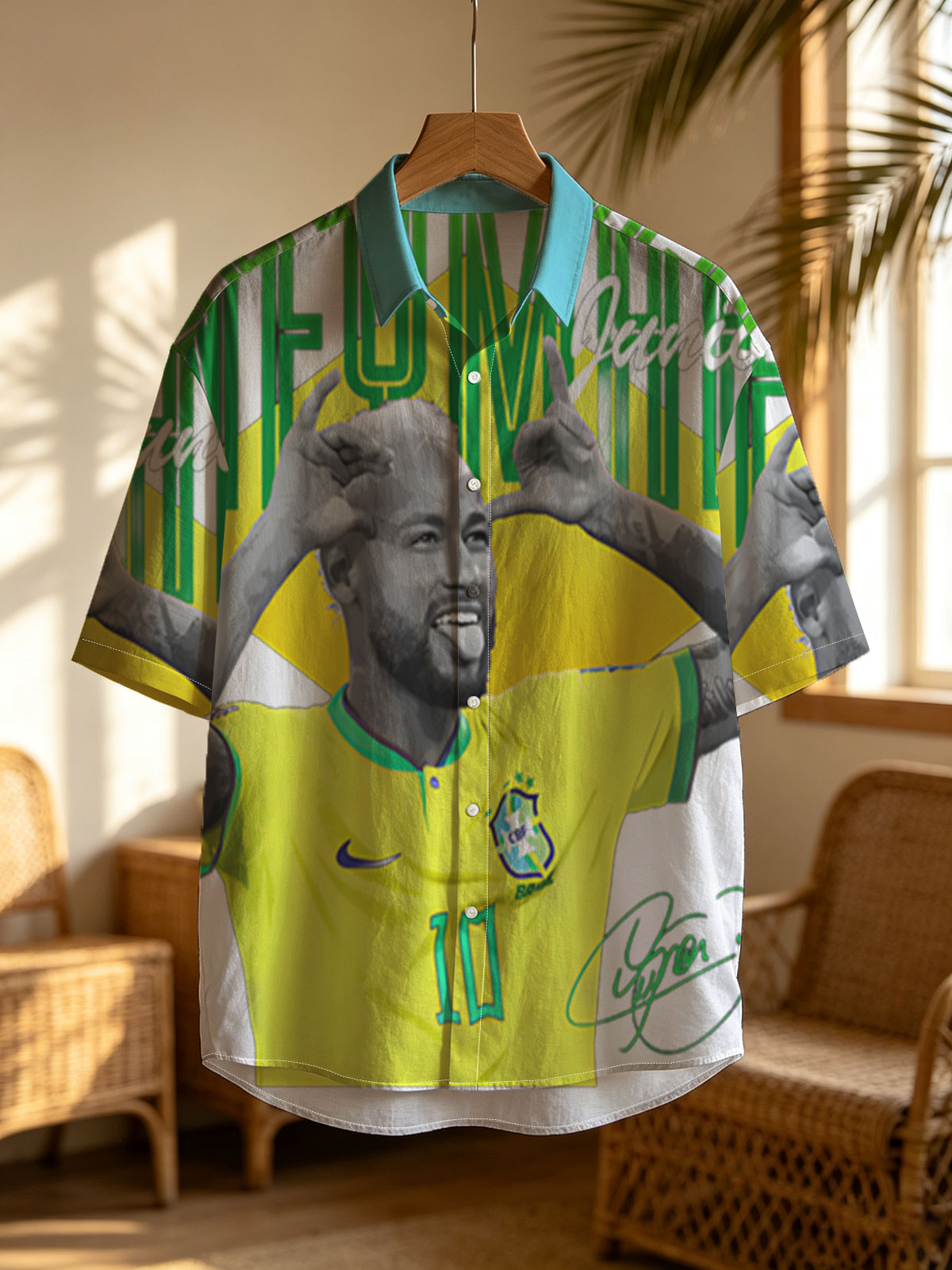 Neymar Junior - Brazil National Football Team Player, Wearing No. 10 Jersey -  Shirt