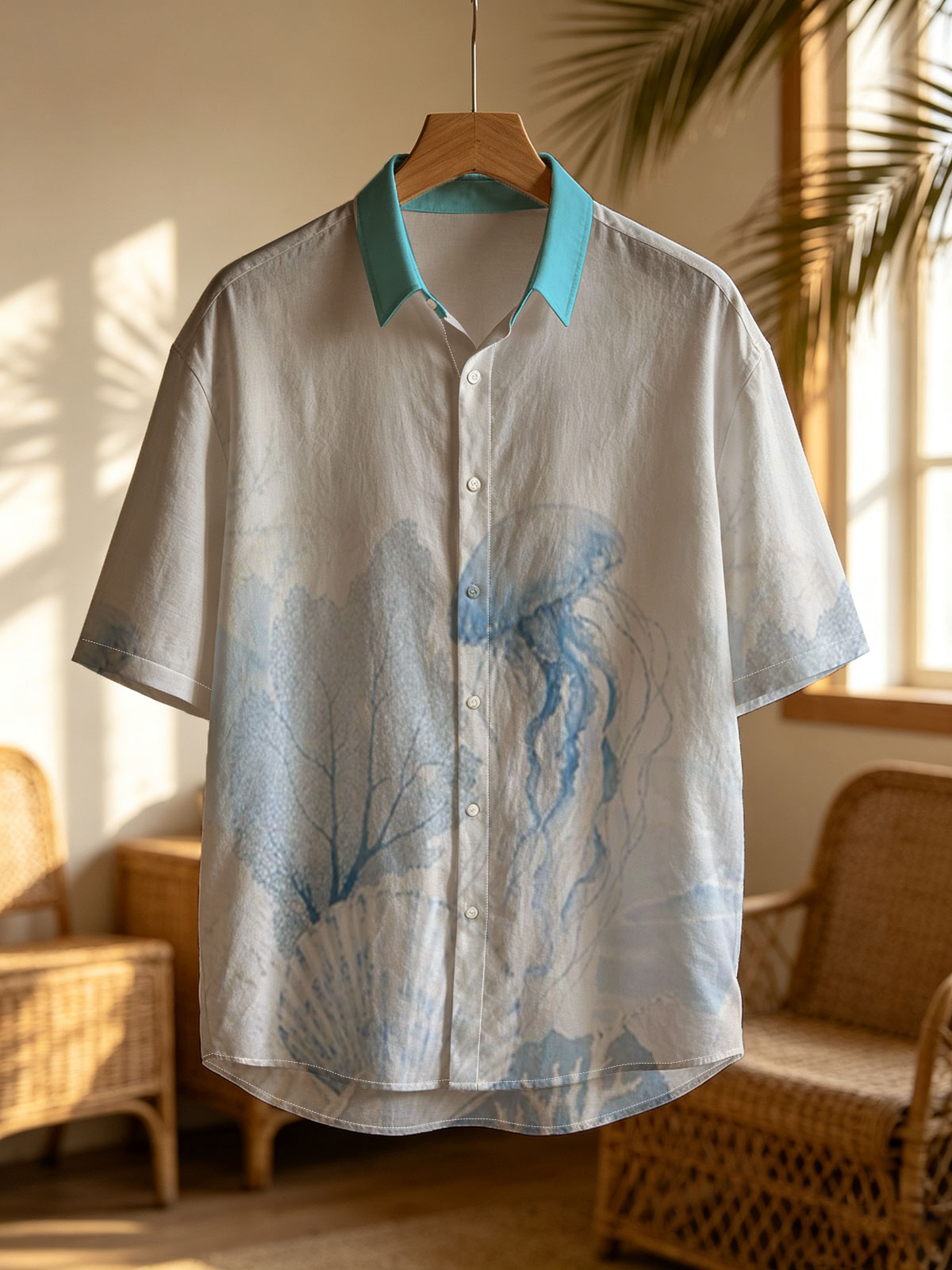 Underwater Serenity with Jellyfish and Seashells -  Shirt