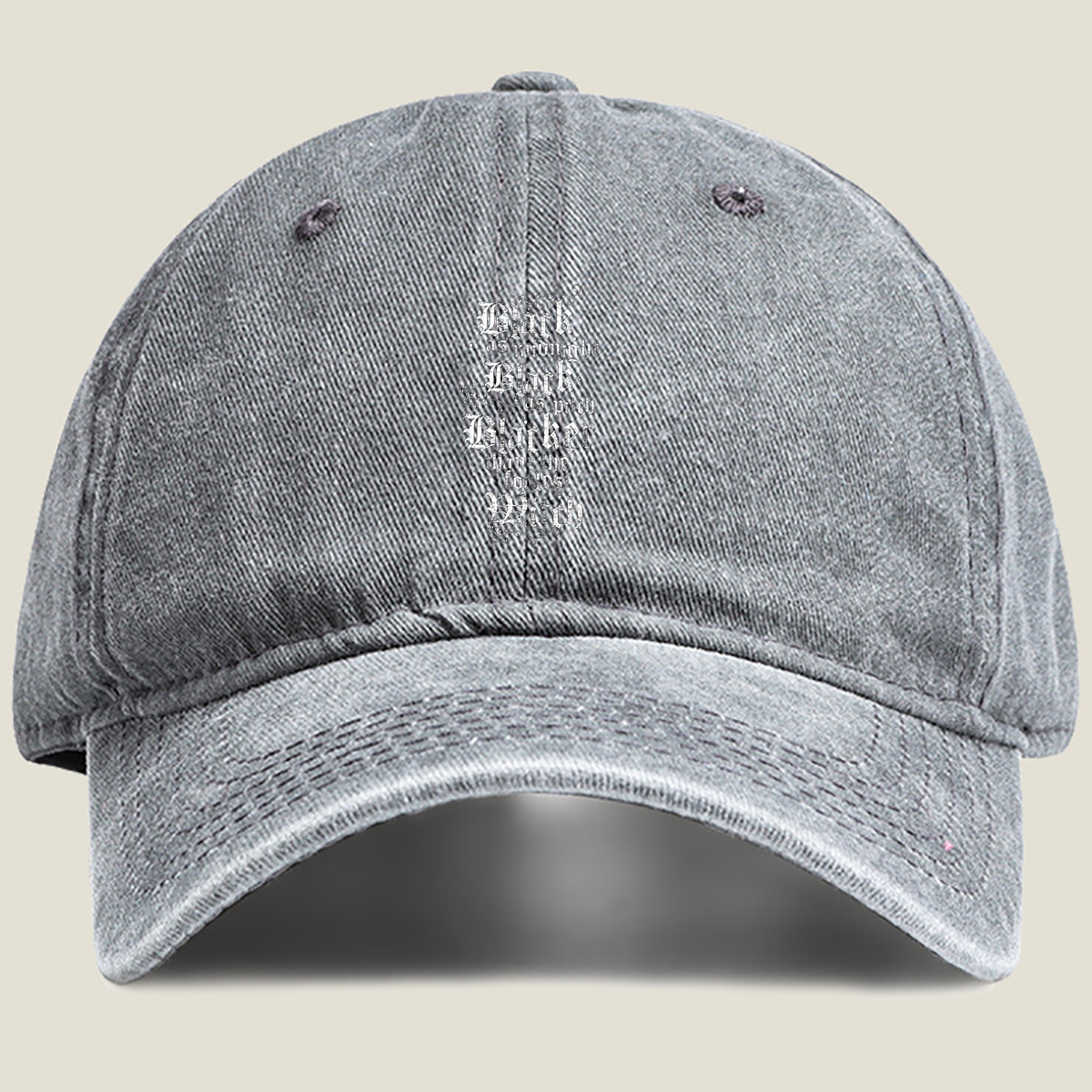 Black as Midnight, Black as Pitch, Blacker than the Fouldest Witch - Washed Denim - Baseball Cap