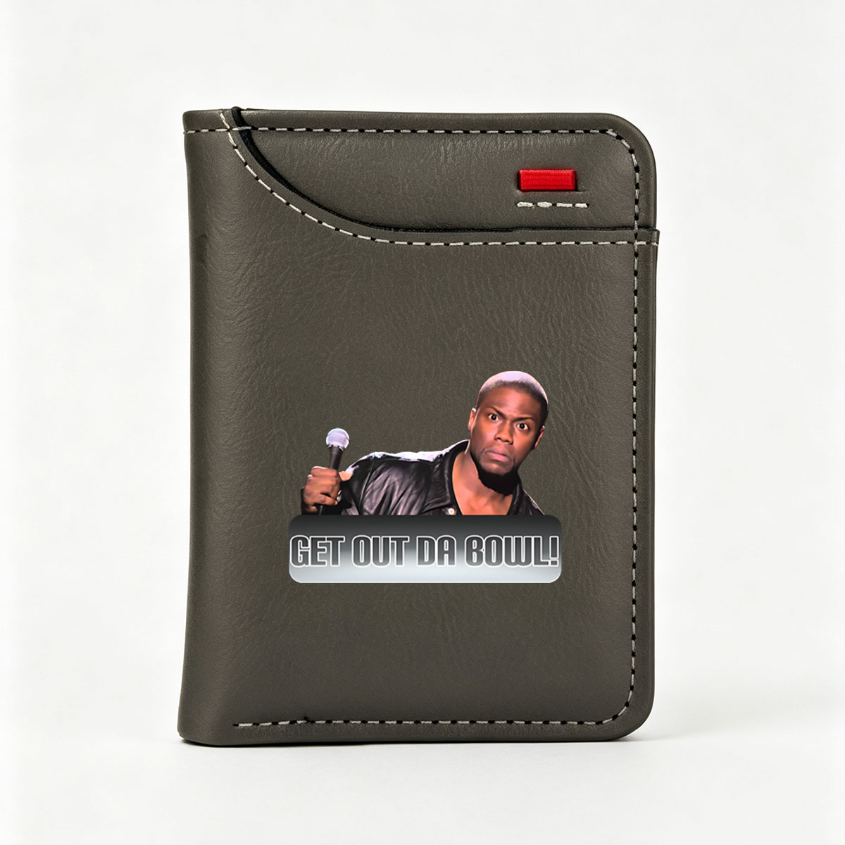 Kevin Hart holding microphone with text 