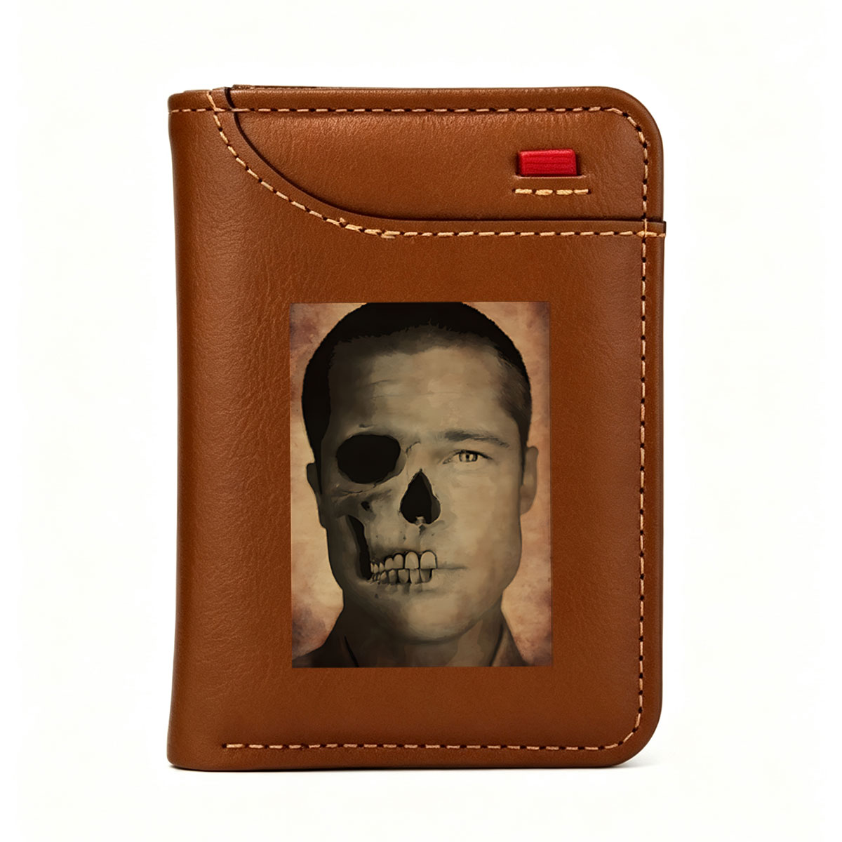 Half-Skull Man Portrait - Vertical Style Wallet