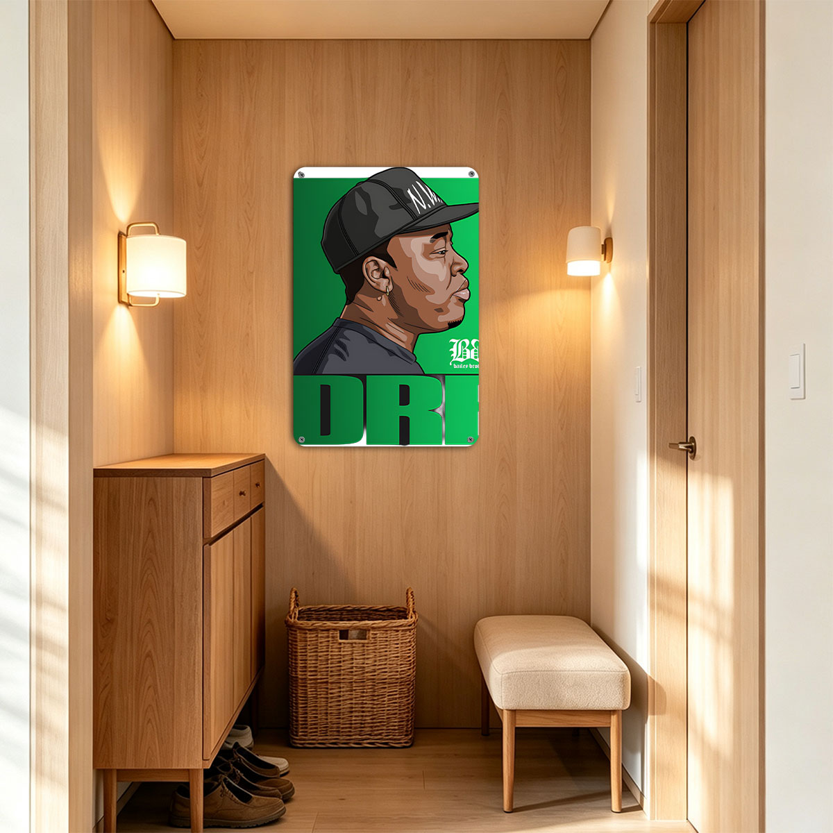 Dre, wearing a black cap with 