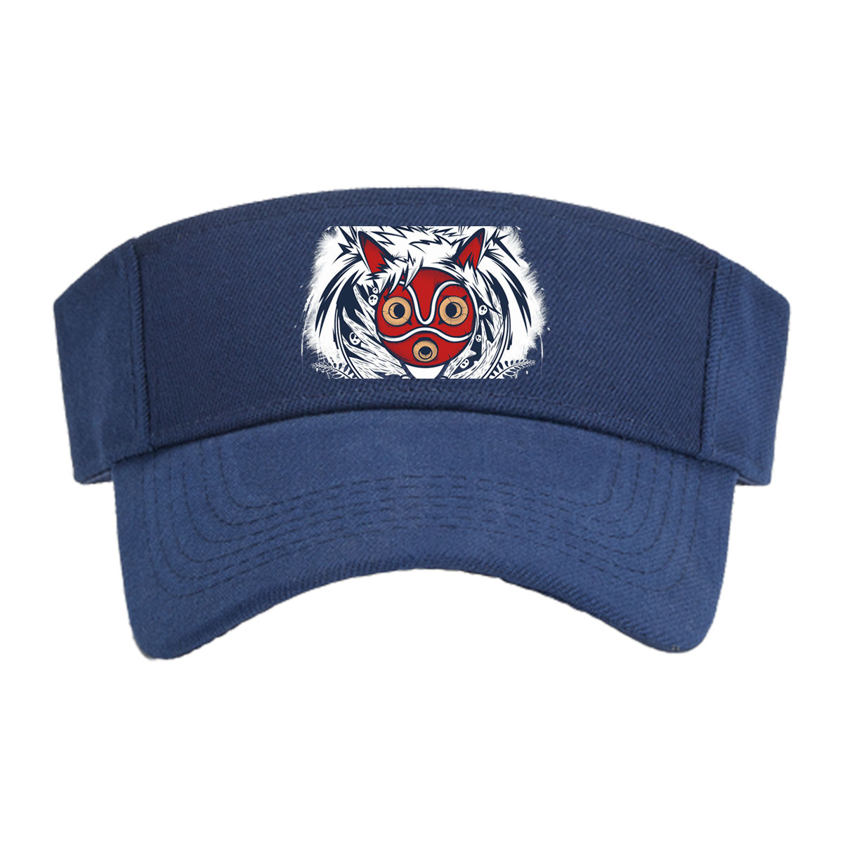Red Masked Fox with Blue-Eyed Beast and Tribal Design -  Visor cap