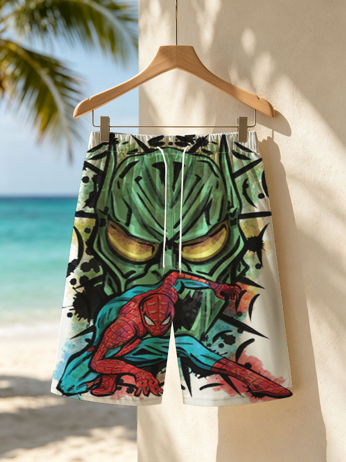 Spider-Man vs. Green Goblin: Epic Clash of Heroes and Villains -  Beach shorts