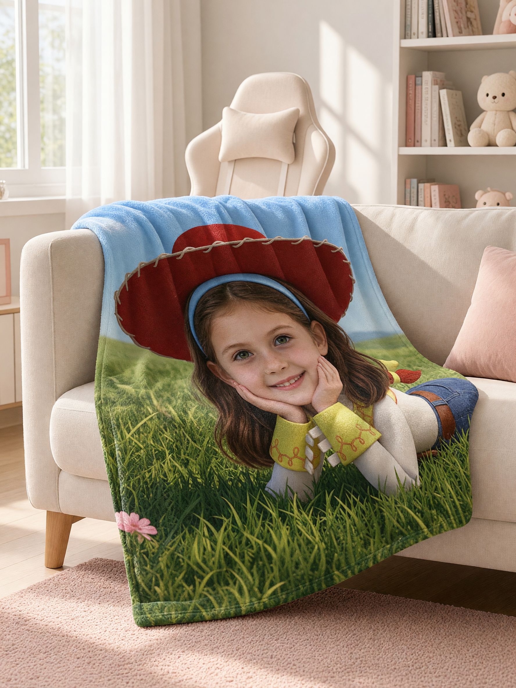 Custom Photo Face Blanket Personalized Flannel Fleece Throw, Ultra Soft Picture Keepsake Blanket, Ideal Cozy Gift