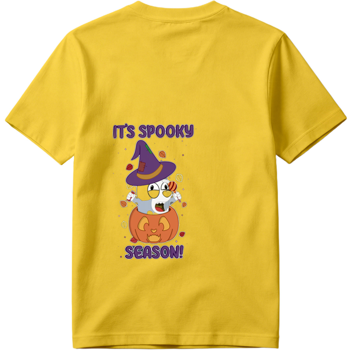 It's Spooky Season! - Dog in Witch Hat and Pumpkin - Tee