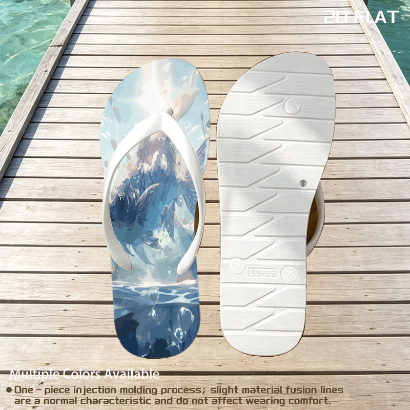 Mystic Fish Leaping Through Sunlit Waters -  flip-flops