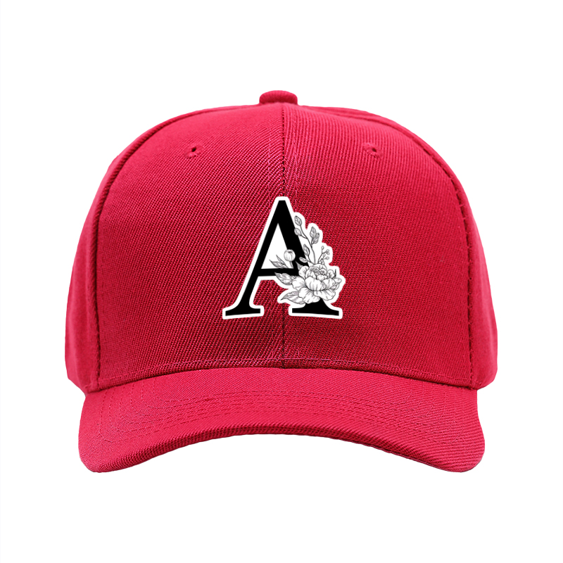 1pc New Baseball Cap with Letter A Floral Print Unisex Adjustable Hat for Outdoor Activities and Casual Wear Adults and Teens