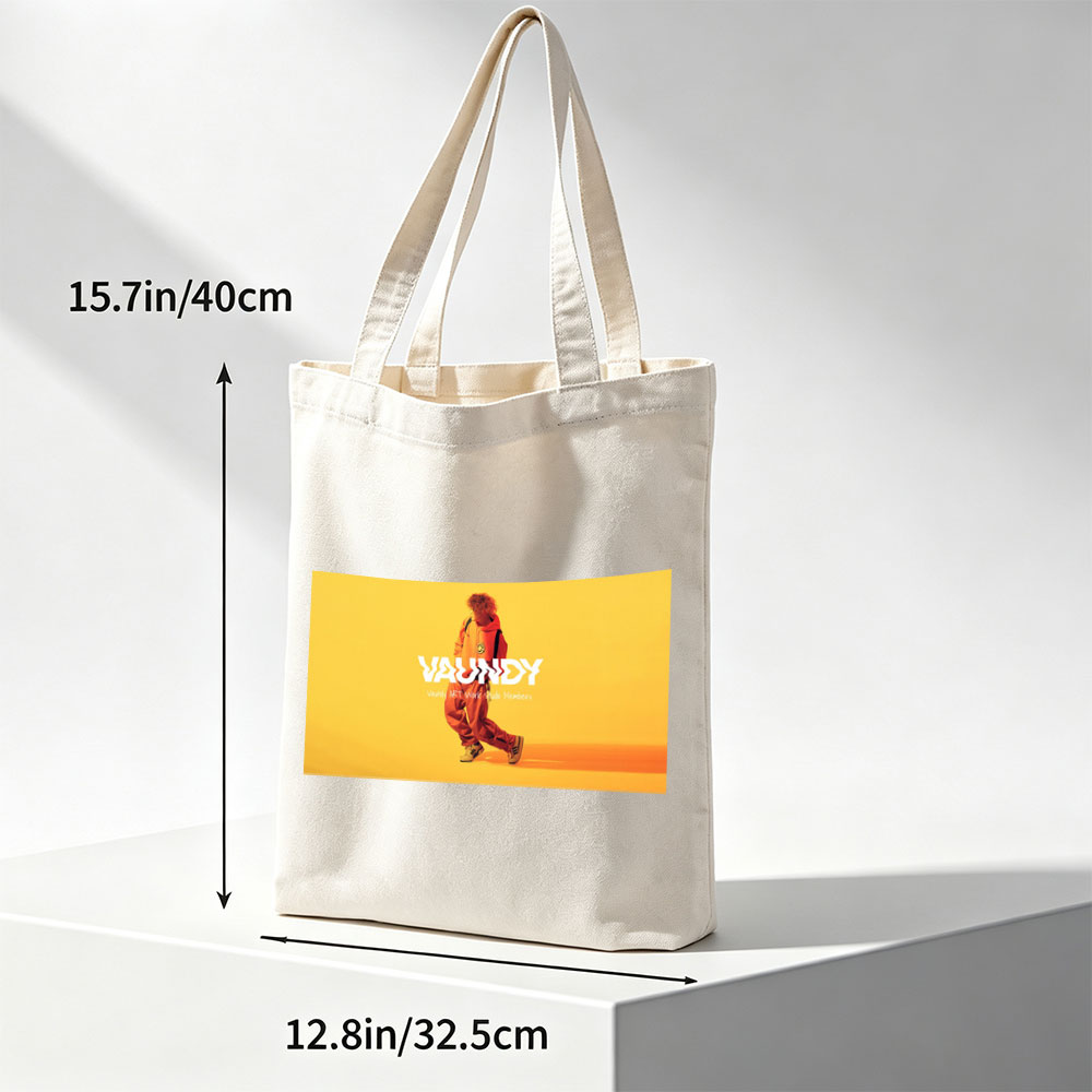 Vaundy in a Vibrant Yellow Studio Setting Wearing Orange Tracksuit and Sneakers - Canvas tote bags