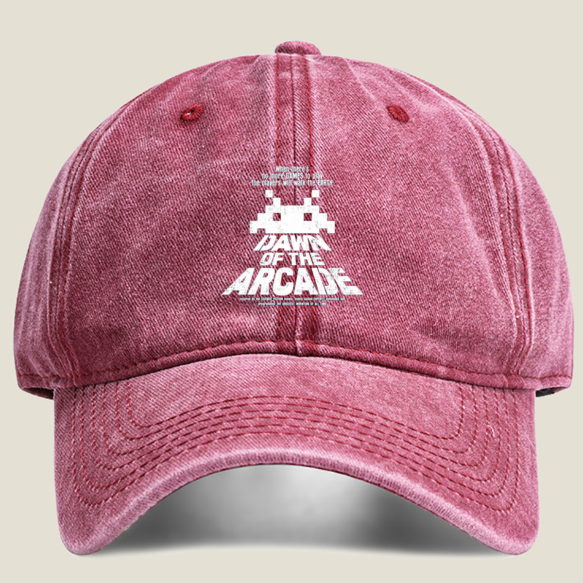 Dawn of the Arcade: Pixel Invader - Washed Denim - Baseball Cap