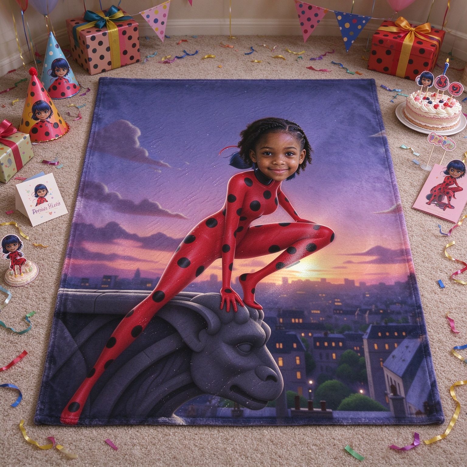 Personalized Superhero Photo Blanket, Custom Face Ultra Soft Flannel Fleece Throw, Ideal Cozy Gift for Kids