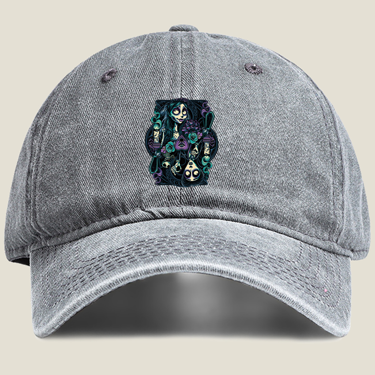The Nightmare Before Christmas: Sally and Jack - Washed Denim - Baseball Cap