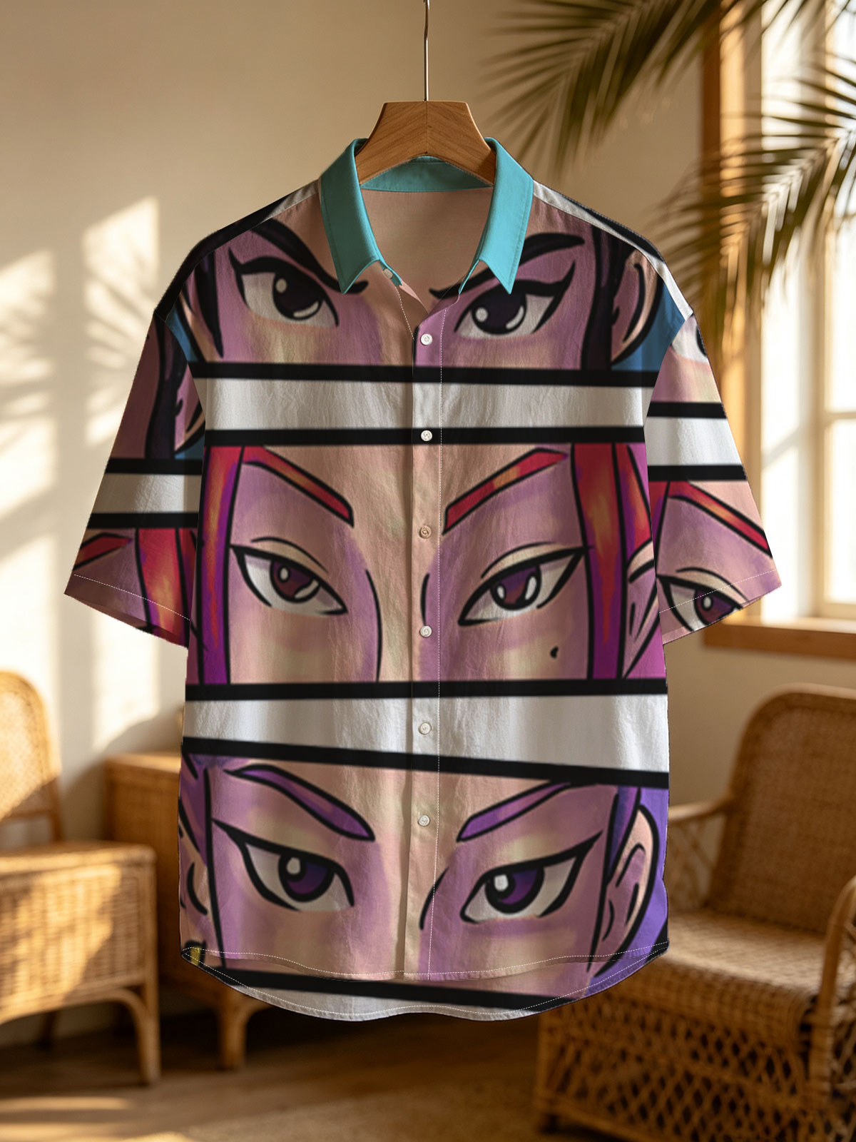 Three Anime Characters with Intense Eyes: Close-Up Portraits -  Shirt