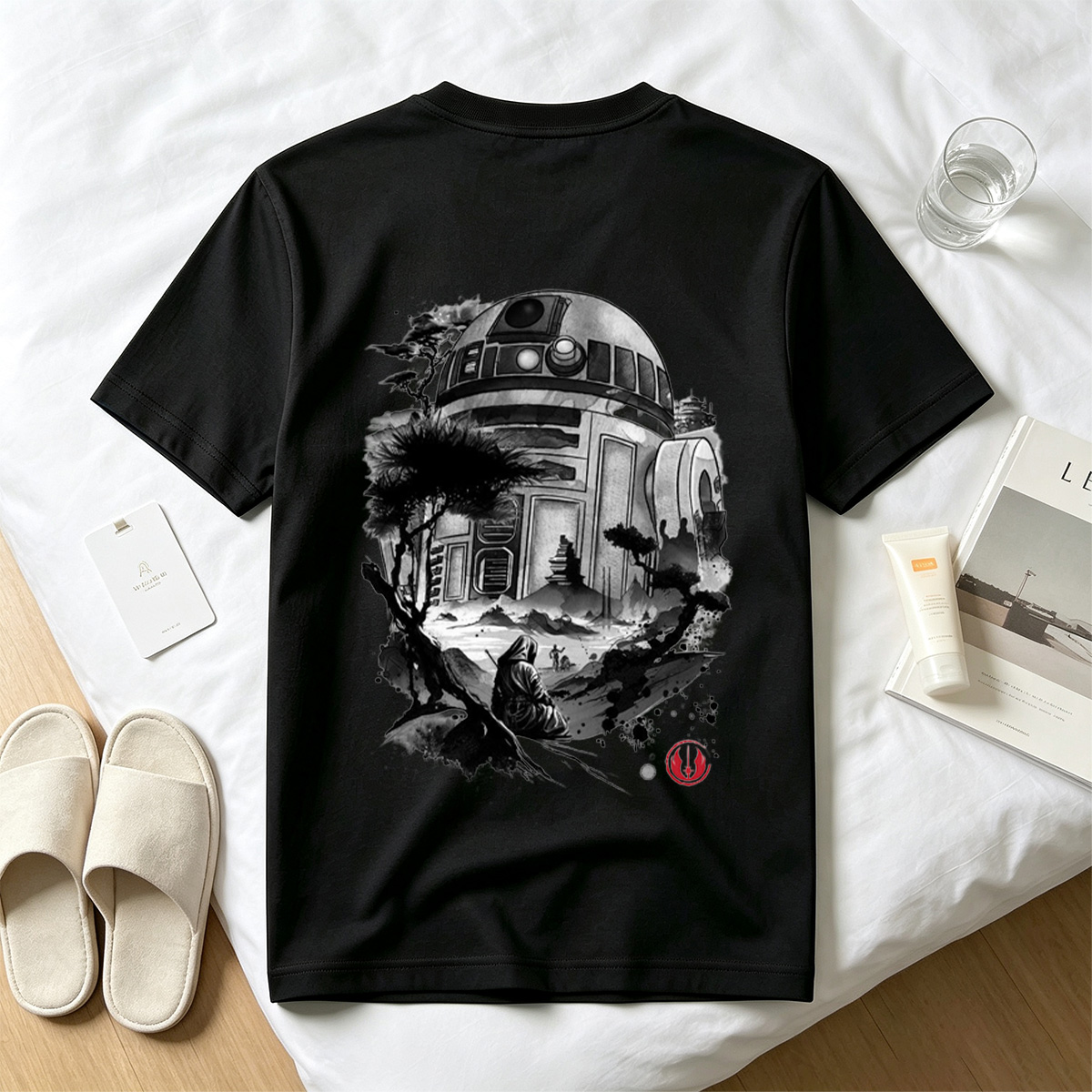 Star Wars: R2-D2 and Jedi in Zen Landscape - Tee
