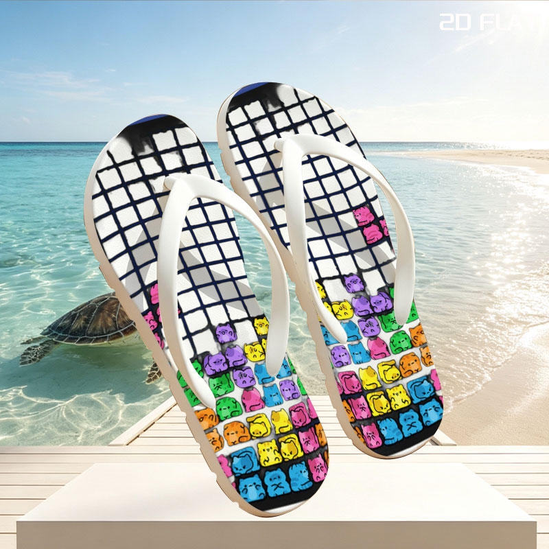 Cat Tetris Game Level 9 with Colorful Feline Blocks and Next Piece Preview -  flip-flops