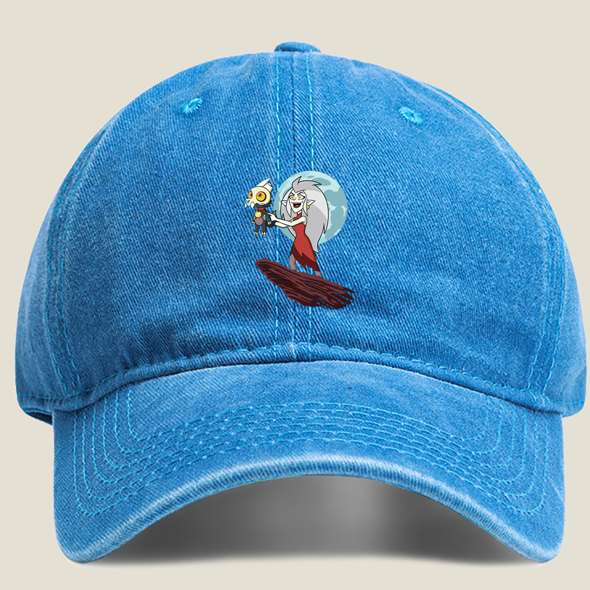 Lilith and King in Moonlight - Washed Denim - Baseball Cap