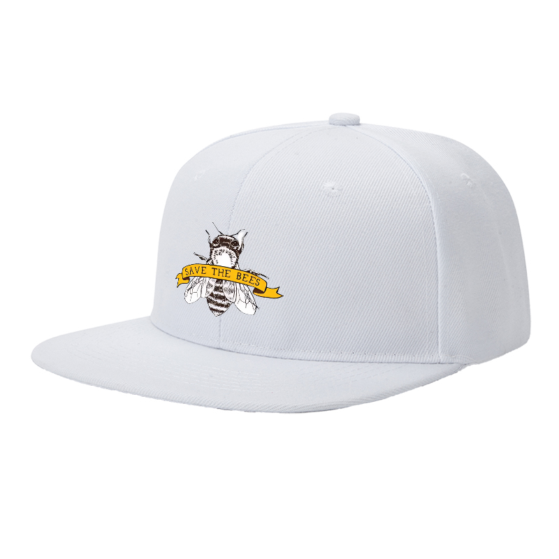 Flat Brim Baseball Cap Save The Bees Bee Graphic Streetwear Underground Skate Style for Basketball Court Skate Park Urban Lifestyle Skaters Rappers Streetwear Enthusiasts
