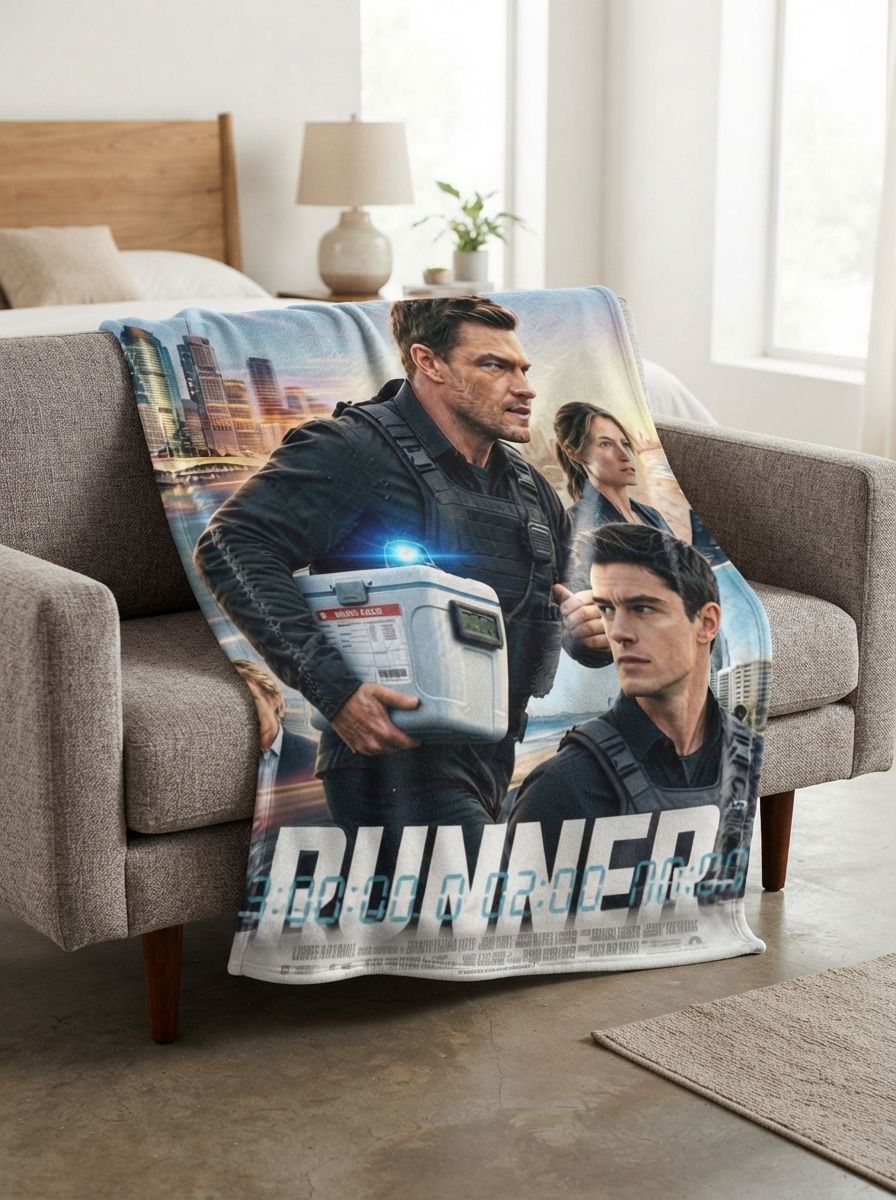 Custom Photo Face Print Flannel Throw Blanket Ultra Soft Anti-Pilling Fleece Movie Poster Graphic Personalized Keepsake