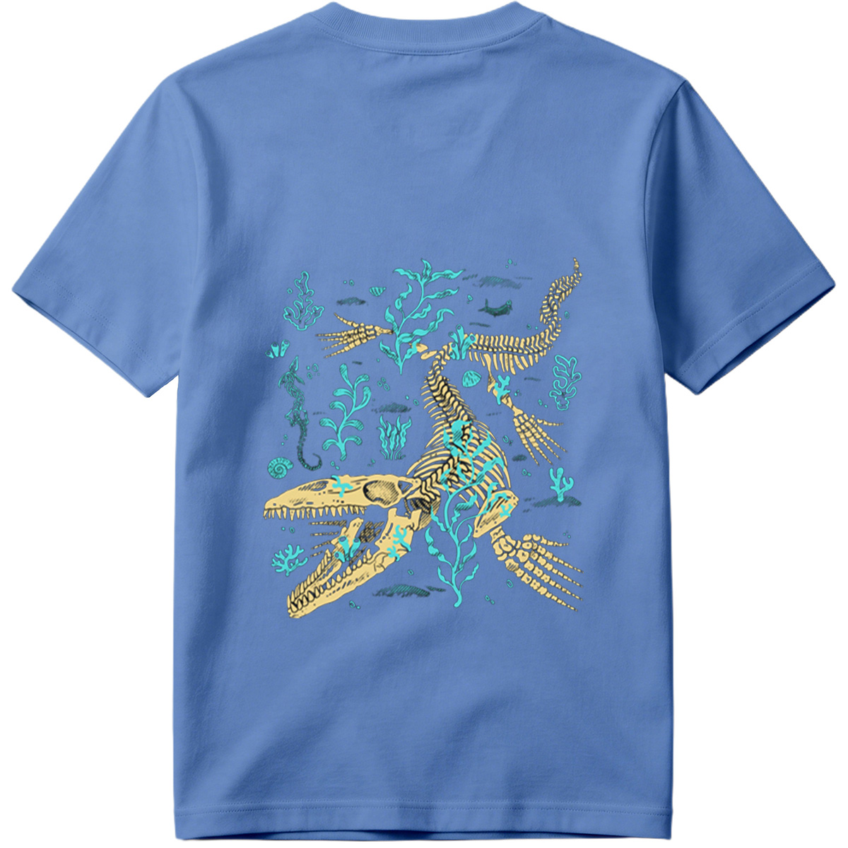 Mosasaurus Skeleton in Ocean Depths - Tee