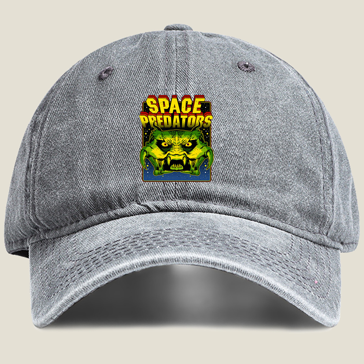 Space Predators: Alien Beast - Washed Denim - Baseball Cap