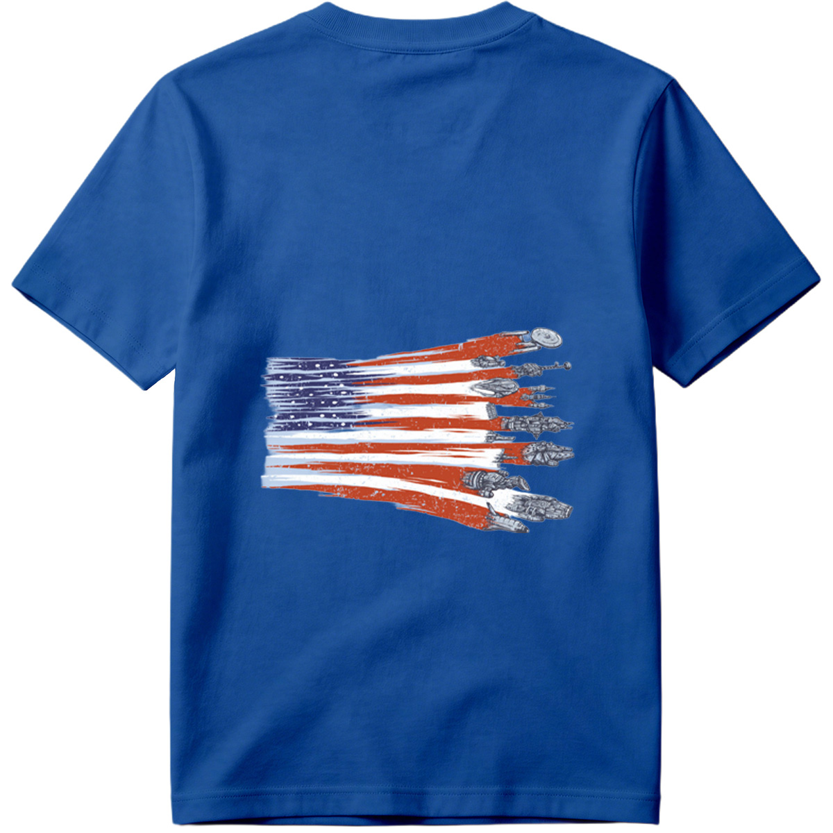 Star Trek and Star Wars Ships in American Flag Design - Tee