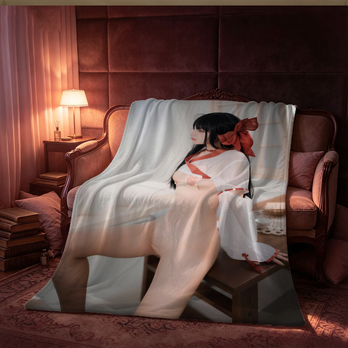 Two Women Kissing Passionately in Bed, Nude - Blanket