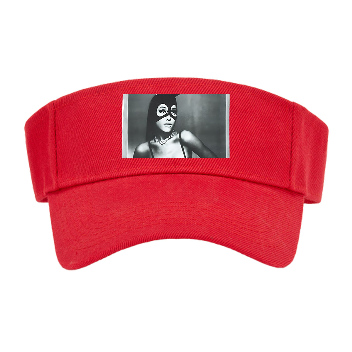 Bunny Masked Woman in Black Dress with Pearl Necklace -  Visor cap