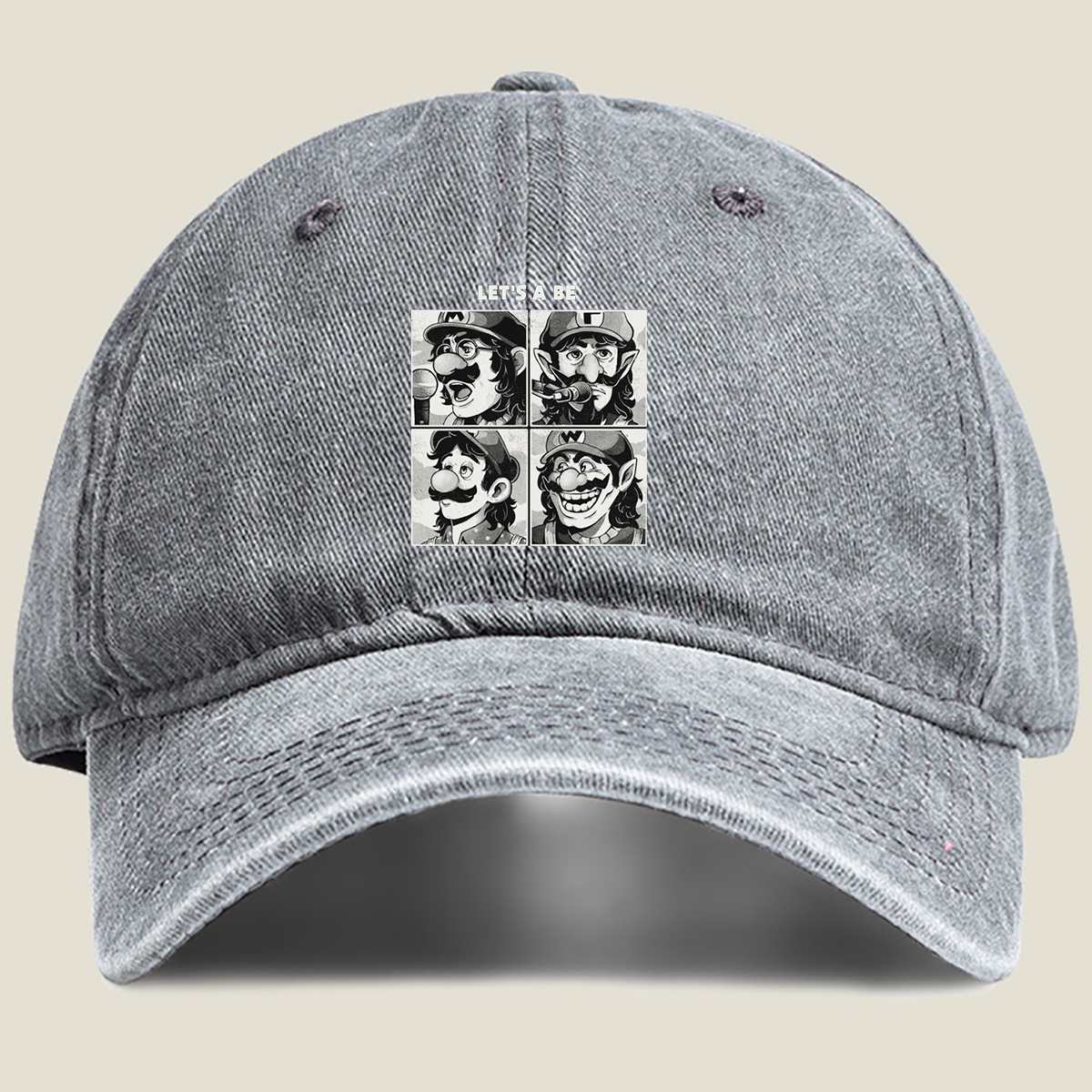 Super Mario: Mario, Luigi, Wario, and Waluigi - Washed Denim - Baseball Cap