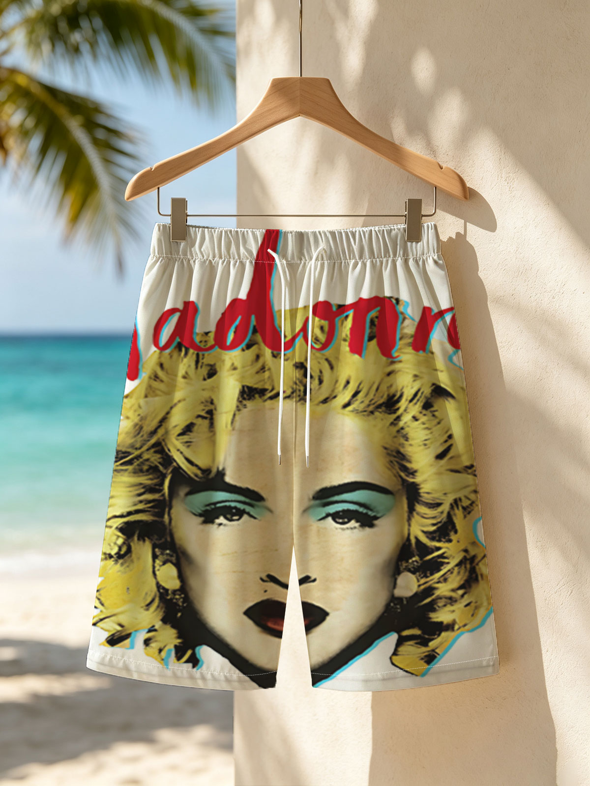 Madonna - Iconic Pop Star Portrait -  Beach shorts