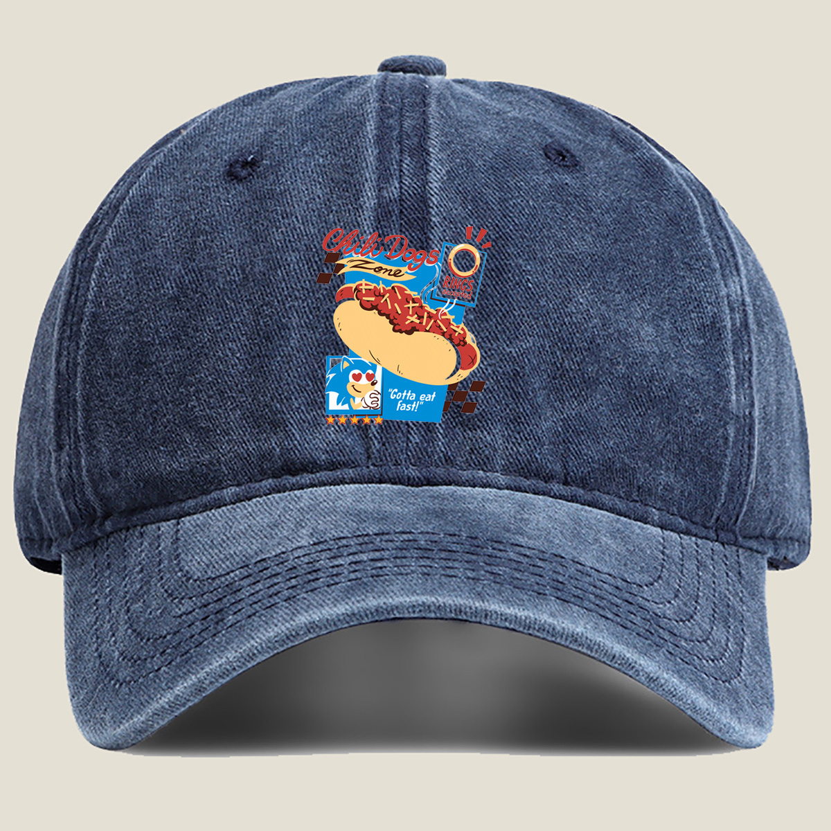 Sonic the Hedgehog Chili Dogs Zone - Washed Denim - Baseball Cap