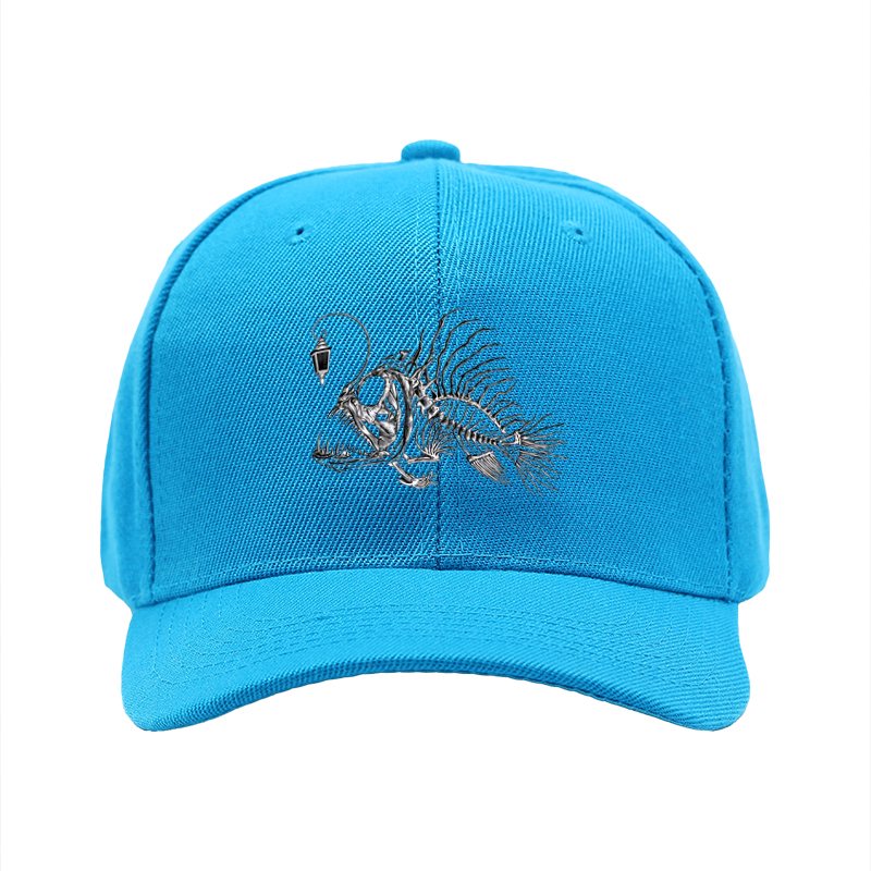 1pc New Baseball Cap with Fish Skeleton Print and Lantern Design Unisex Adjustable Hat for Outdoor Activities and Casual Wear Suitable for Adults and Teenagers