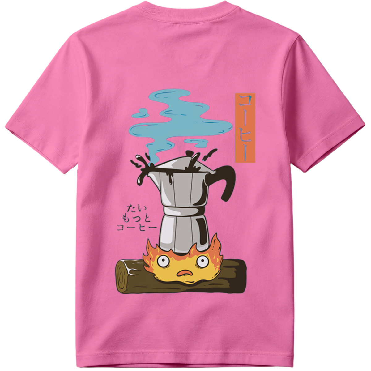 Coffee Pot and Flame Character - Tee
