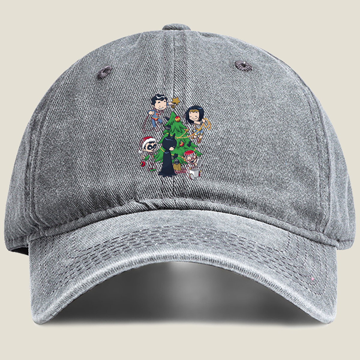 DC Super Heroes Christmas Celebration - Washed Denim - Baseball Cap