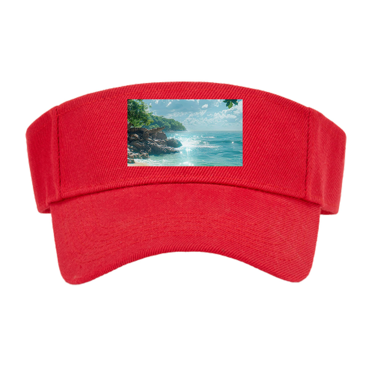 Tropical Beach with Palm Trees and Crystal Clear Water -  Visor cap