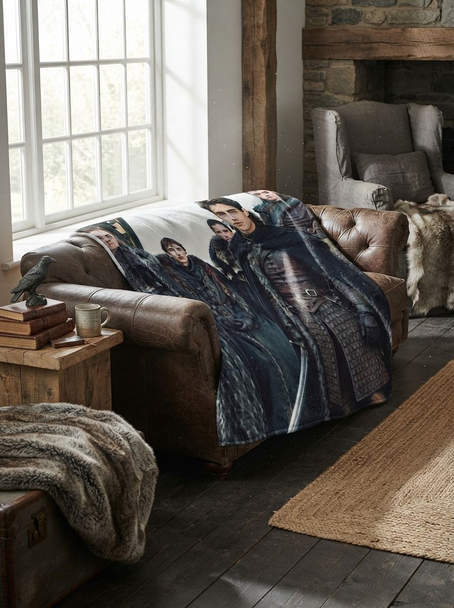 Custom Photo Face Blanket Personalized Fantasy Portrait Flannel Throw Ultra Soft Anti-Pilling Cozy Fleece Bed Sofa