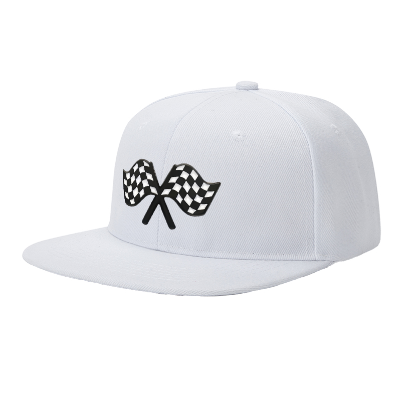 Flat Brim Baseball Cap Checkered Flag Design Streetwear Underground Skate Style for Basketball Court Skate Park Urban Riders and Hip Hop Artists