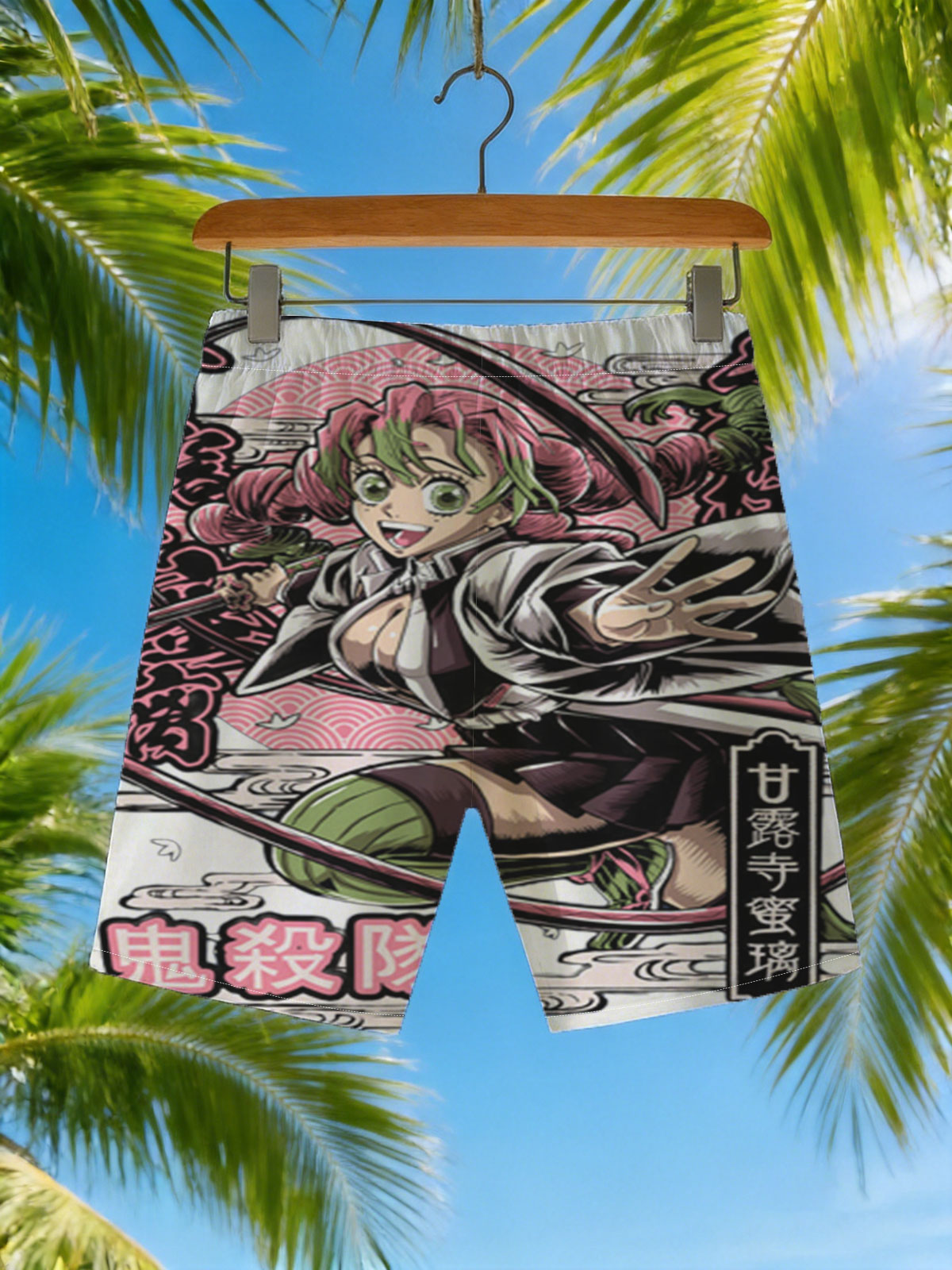 Demon Slayer: Nezuko Kamado and Tanjiro Kamado in Action -  Beach shorts