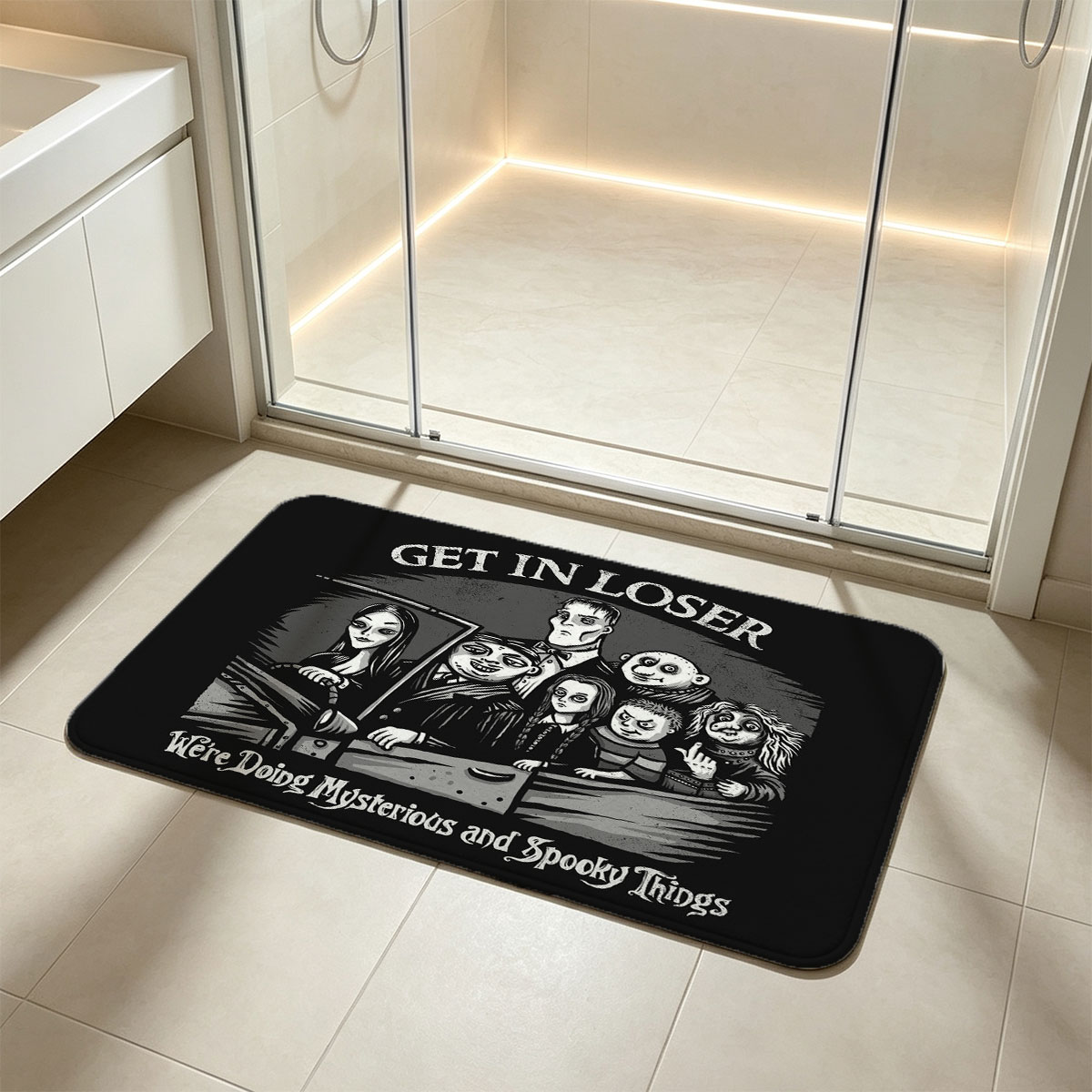 The Addams Family: Get In Loser, We're Doing Mysterious and Spooky Things - Flannel floor mat