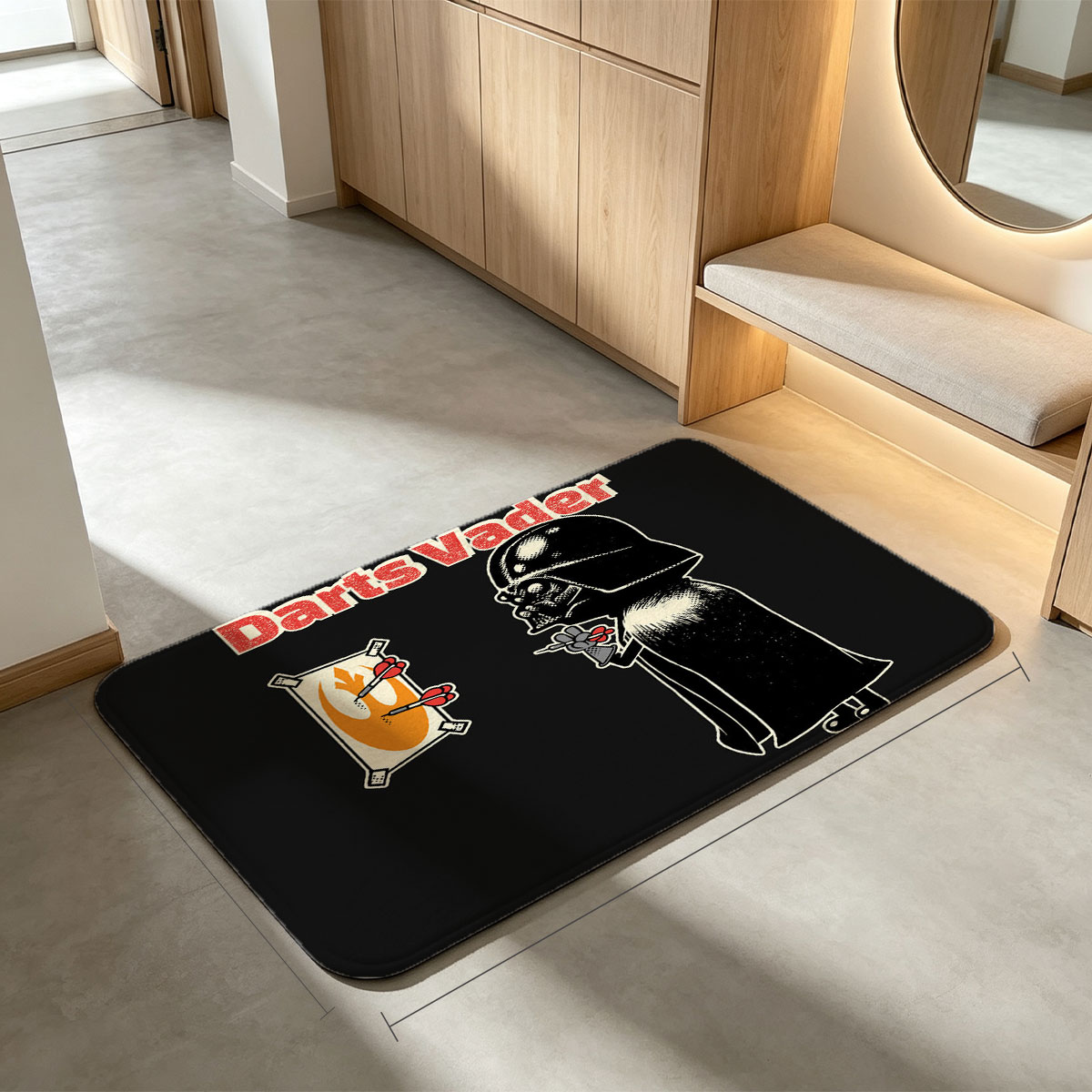 Darth Vader Playing Darts with Rebel Target - Flannel floor mat