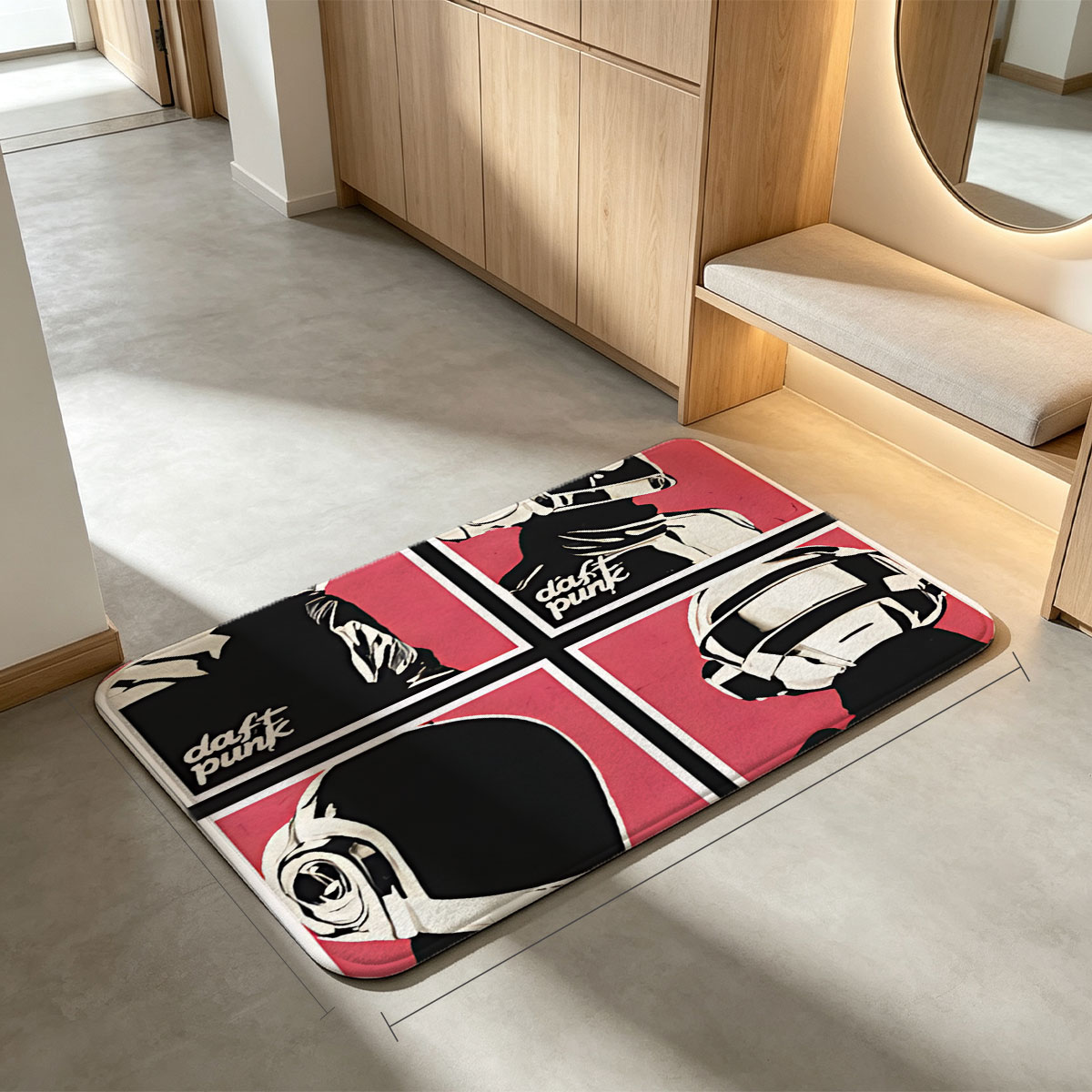 Daft Punk: Iconic Helmeted Duo in Four Distinct Poses - Flannel floor mat